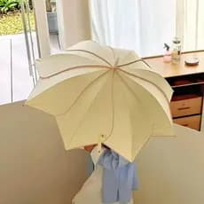 Guarda-chuva de pétala automática estilo coreano Guarda-chuva de cabo longo para meninas de alto valor Extra engrossado