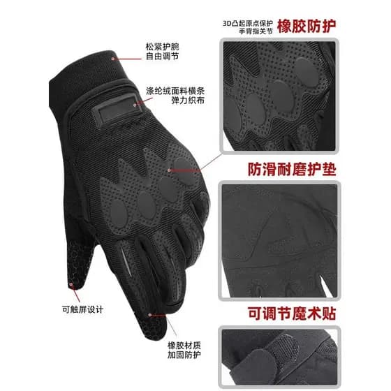 Luvas táticas genuínas de lã-dedo completo luvas táticas masculinas ciclismo luvas de pesca à prova de vento mão quente
