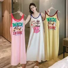 Sling nightdress verão Extra-comprimento sem mangas camisola de maternidade doce bonito solto Casual verão pijamas femin