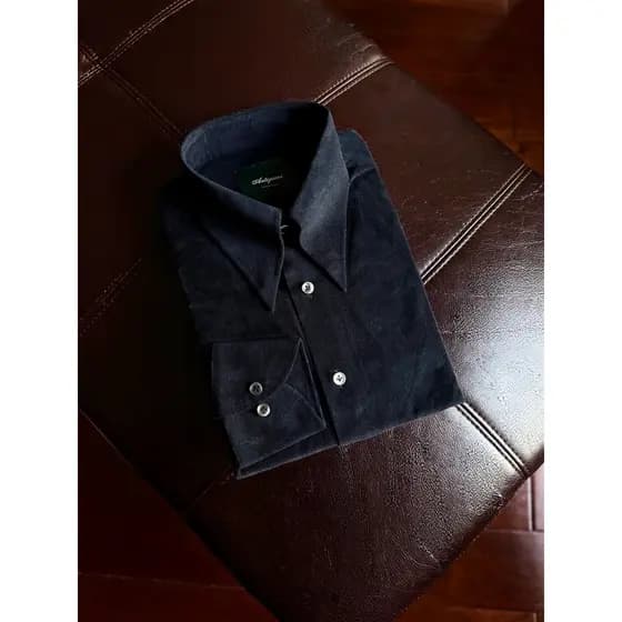ARTIGIANI Nápoles 5 etapas camisa artesanal padrinho italiano velho dinheiro quente inverno puro algodão veludo camisa