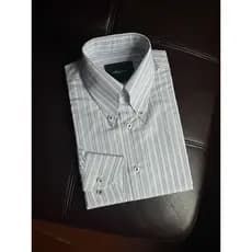 ARTIGIANI Nápoles Camisa artesanal de 5 etapas de luxo italiano velho dinheiro alto fixo azul listrado camisa de linho d