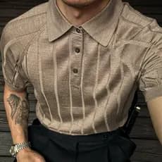 [Camisa POLO POLO de manga curta ARTIGIANI · Caxemira de seda amoreira classe Ding] Seda de padrinho italiano | 3 cores
