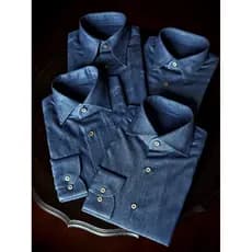 [AR Roupas Comemorativas Do 7o Aniversário] Nápoles Padrinho Feito À Mão Italiano Velho Dinheiro Camisa Jeans De Algodão