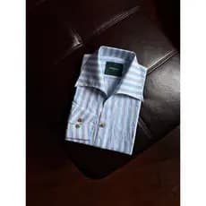 ARTIGIANI Padrinho Nápoles 6 Passos Camisa Artesanal Italiano Velho Dinheiro Casual Char Linho Gola De Uma Peça