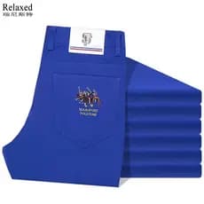 Primavera verão calças masculinas finas calças masculinas estilo Paul bordado em linha reta calças casuais marca calças
