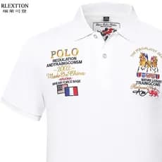 Camisa POLO bordada de alta qualidade lapela manga curta camiseta masculina verão genuíno 2025 novo estilo high-end algo