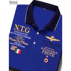 High-End masculino puro algodão de manga comprida camiseta masculina lapela azul camisa POLO bordado t Casual roupas sup