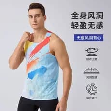 Comércio exterior esportes colete verão leve vento buraco sem mangas camiseta correndo respirável pista campo maratona s