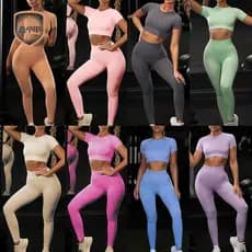 Conjunto Elástico Genuíno Feminino Fitness Ativo Ginásio Sem Costura Botee Yoga