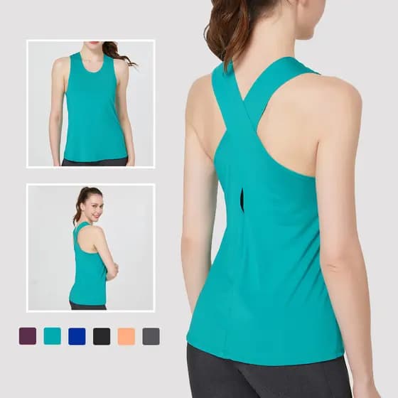 Linda volta esportes colete blusa feminina Fitness Yoga colete sem mangas blusa esportiva cruz bela volta terno de trein