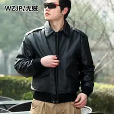 Thiefless WZJP American A2 Bomber Jacket Ventilador Militar Retro Inverno Engrossado Jaqueta de Couro Acolchoado Couro G