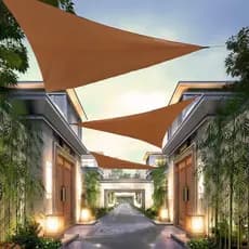 Cortina triangular para céu ao ar livre, pátio, varanda, protetor solar, vela, 3m, dobrável, revestido de prata, toldo d