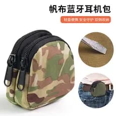 Bolsa de fone de ouvido Bluetooth, bolsa de moedas, capa chave, viagem ao ar livre, acampamento, ventilador militar táti