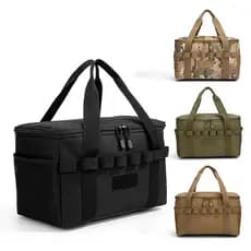 Saco de piquenique ao ar livre bolsa de viagem acampamento tático saco piquenique dobrável portátil ferramenta saco de a
