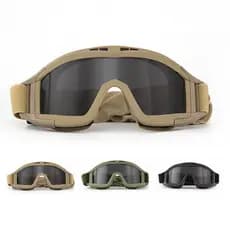 Deserto gafanhoto tático óculos à prova de areia óculos de proteção esportes ventilador militar ciclismo lentes espessad