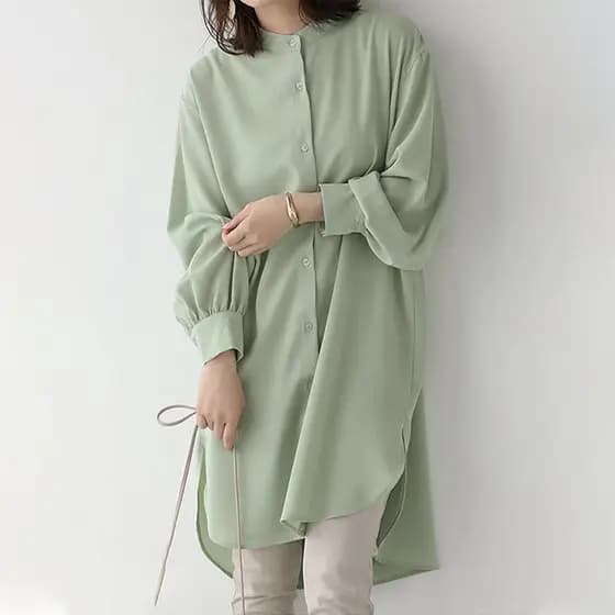Versão coreana estilo Hong Kong outono novo estilo Retro estilo literário gola alta branco Single-Breasted frente curta