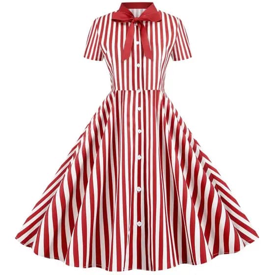 Verão novo estilo roupas femininas mais magro olhar listrado de manga curta borboleta Festival Polka Dot Print festa gol