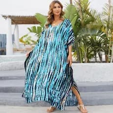 Bata de praia europeia americana blusa de praia de secagem rápida mistura tintura solta tamanho grande férias Robe prote