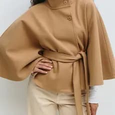 C manto casaco europeu americano feminino outono inverno novo estilo moda All-Match estilo manto gola botão cinto blusão