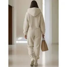 Europeu americano Cross-Border 2025 outono inverno novo estilo feminino com capuz bolso decoração solto em linha reta ma