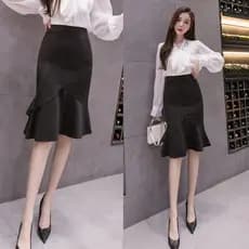 Mulheres saia feminina roupas femininas Plus Size Fishtail saia cintura alta A linha Hip saia profissional OL saia curta
