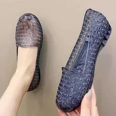 Mãe sandálias de trabalho feminino 2025 novo estilo exterior usar cristal plástico ninho pássaro geléia sapatos verão so