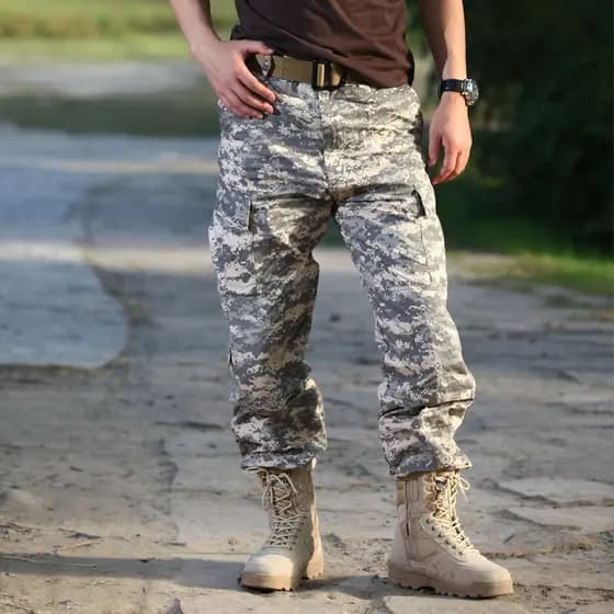 Thiefless WZJP Camuflagem Calças Macacões Calças Ao Ar Livre Calças Multi-bolso Homens Mulheres Ventilador Militar Calça