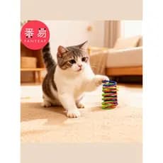 Brinquedos para animais de estimação/primavera A1pq808-animal de estimação gato primavera brinquedos coloridos provocand
