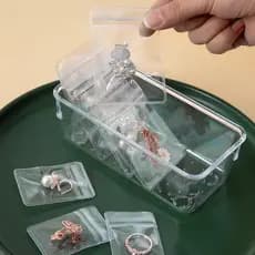 Saco de armazenamento antioxidante caixa de jóias brincos colar loja de jóias dedicado brincos anel transparente