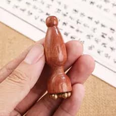 Pequeno lótus Pom massagem de madeira maciça massageador facial beleza facial olho tendão vara acupuntura ferramenta cui