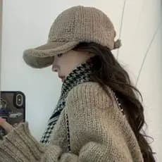 Chapéu Popular deste ano de alta qualidade outono inverno chapéu feminino moda quente cordeiro velo boné All-Match boné
