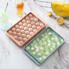 Molde de cubo de gelo feito em casa, bandeja de gelo em forma de bola de geladeira com tampa, cubo de gelo feito em casa