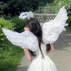 Adereços de Halloween asas de anjo asas de penas brancas decoração adulto crianças mostrar princesa flor crianças roupas