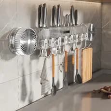 Rack de faca rack de armazenamento rack de faca de cozinha fixado na parede multifuncional espátula de parede colher rac