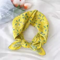Estilo coreano literário estilo fino verde amarelo algodão linho lenço quadrado ins bonito feminino lenço decorativo ban