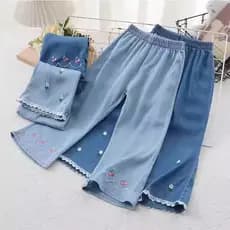 Calças jeans casuais femininas largas para uso externo