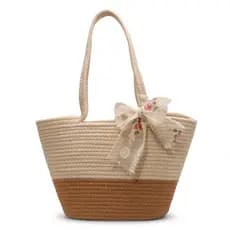 Bolsa de grande capacidade 2026 verão novo estilo moda praia sacola nicho tecido portátil moda de um ombro grande saco