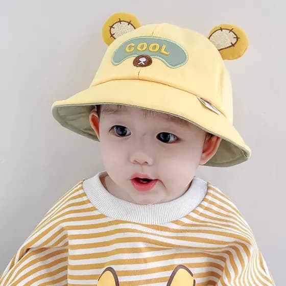 Chapéu de bebê primavera outono estilo fino versão coreana meninas bonito Super bonito balde chapéu meninos All-Match po