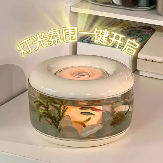 Escritório Desktop pequeno tanque de peixes posição Industrial anel transparente ecológico Micro paisagem Betta tanque d