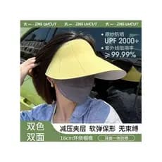 Chapéu de sol integrado sem marcação feminino verão guarda-sol dobrável chapéu de sol ao ar livre Anti-ultravioleta oco