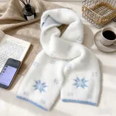 Azul floco de neve estilo coreano atmosfera feminino cachecol de inverno novo estilo quente estudantes japoneses All-Mat
