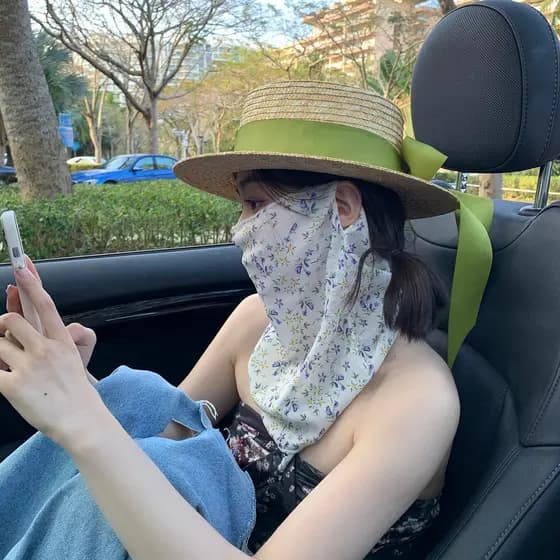 Verão rosto cheio protetor solar máscara feminina condução ciclismo Anti-ultravioleta cachecol véu máscara capa pescoço