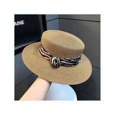 T elegante senhoras verão francês britânico moda plana chapéu Retro Zebra novo estilo chapéu de sol protetor solar guard