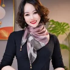 2025 outono inverno novo estilo gradiente fio de ouro fivela magnética cachecol feminino All-Match quente pescoço proteç