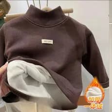 2025 crianças outono inverno alemão veludo térmico topo meninos meninas forro de lã engrossado camisa de fundo de veludo