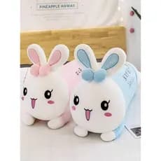 Influenciador coelho bonito dormindo longo travesseiro casal brinquedo de pelúcia boneca dormir dedicado longo travessei