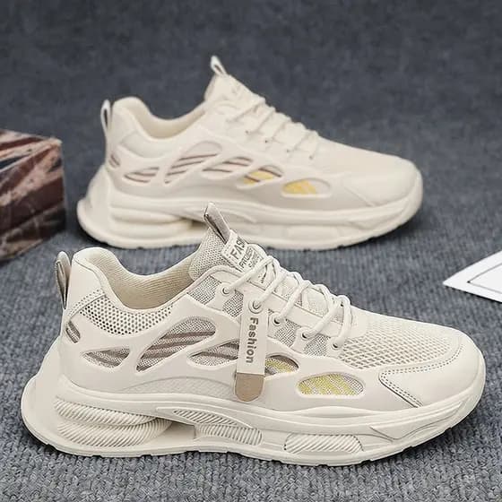 Sapatos masculinos primavera 2026 novo estilo verão na moda All-Match adolescente esportes lazer correndo de sola grossa