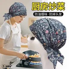 Chapéu de Chef feminino cozinha cozinhar chapéu senhoras cozinhar fritar anti-fumaça anti-queda lenço de cabelo cabeça b