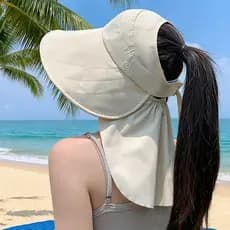 Chapéu protetor solar de aba grande feminino 2026 novo estilo verão vazio chapéu de sol Anti-ultravioleta ciclismo pesco