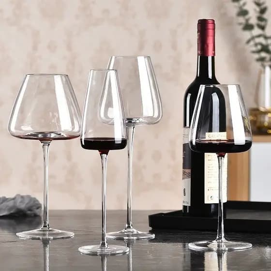 Luz de luxo moderno simples vidro transparente borgonha copo de vinho tinto doméstico High-End sulco taça de vinho